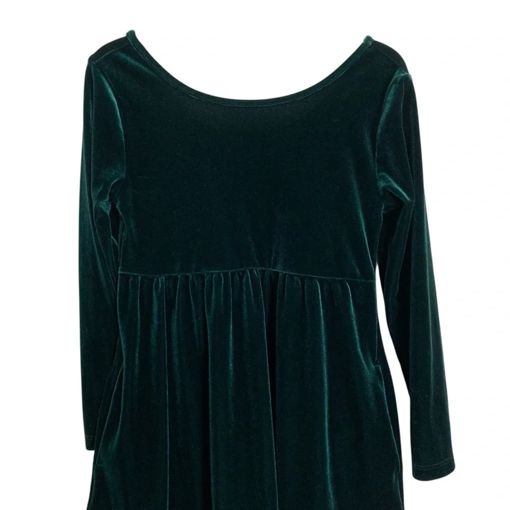 Old Navy Green Velour Long Sleeve Dress Holiday Girl’s S (6-7) Stretch
